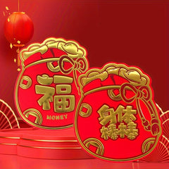 6pcs Dragon Year God of Wealth Pattern Red Envelopes