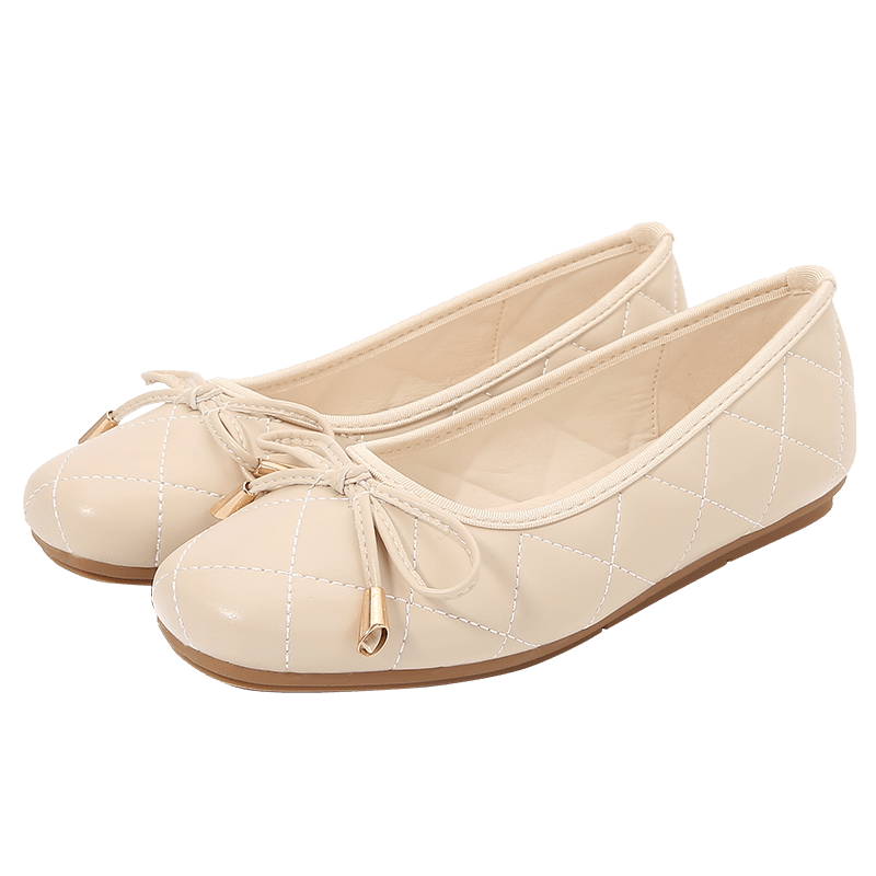 Bow Decor Square Toe Ballet Flats for Women