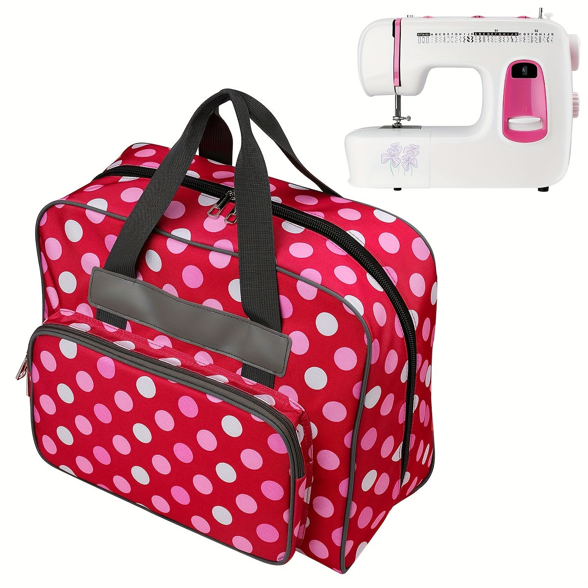 Dot Printed Sewing Machine Bag Waterproof Dustproof Handbag