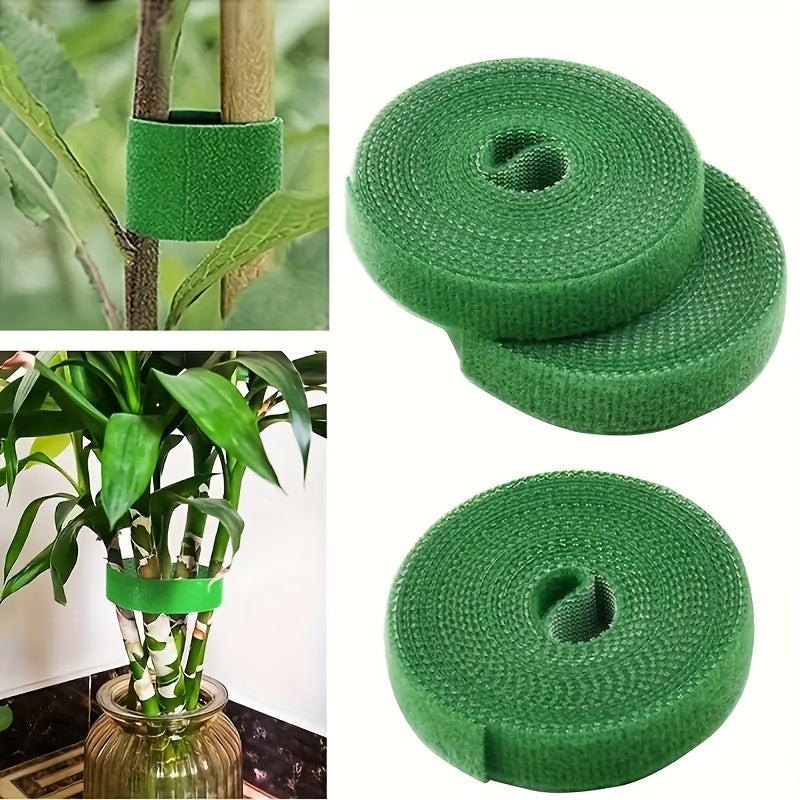 3 Rolls Green Nylon Plant Ties Self-adhesive Garden Tape