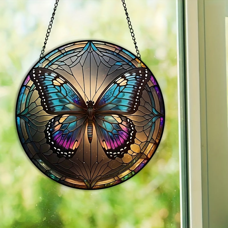 Plastic Butterfly Suncatcher Stained Glass Window Hanging