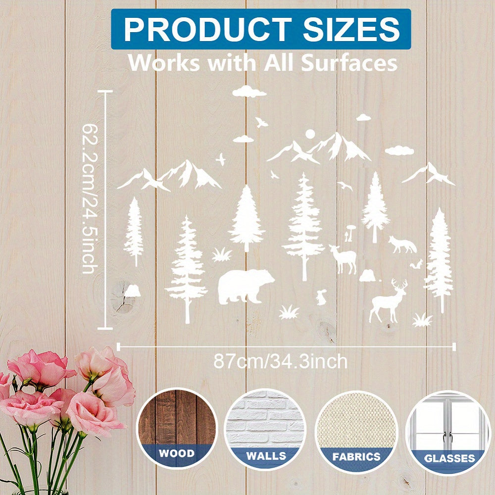 3pcs AHANDMAKER Forest Animal Stencils Set Wildlife Painting Templates
