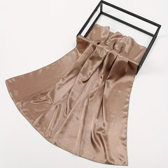 Brown Square Scarf Bandana Neckerchief Silk Head Wrap Hair Accessories