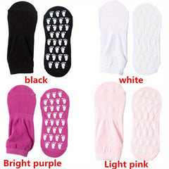 4 Pairs Cozy Yoga Socks Low Cut Anti-Slip Gripper Socks