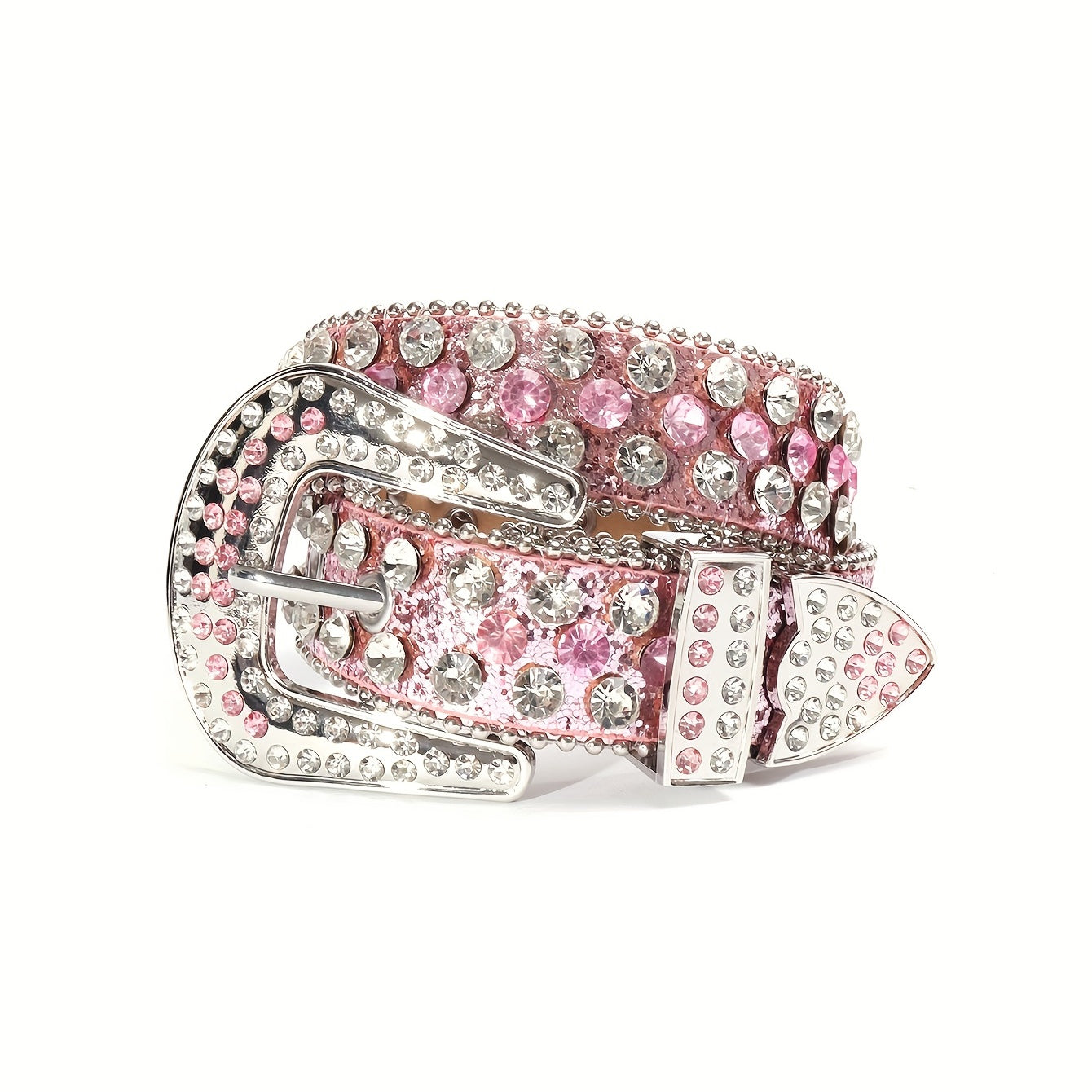Men's Rhinestone Belt - PU Leather Punk Style