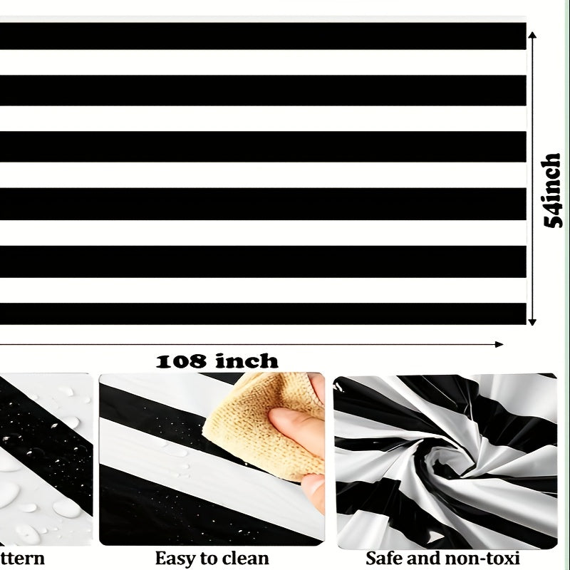 Waterproof Striped Tablecloth for Dining Decor