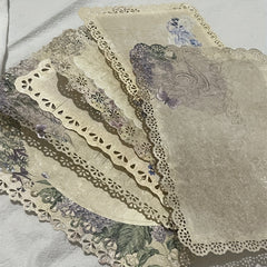 10pcs Flower Shadow Lace Journal Decoration Paper