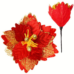 32 51 Cm Artificial Christmas Red Flower for Tree Gift Box Decor