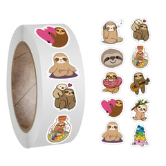 500pcs Sloth Stickers Roll Vinyl Water Bottle Stickers