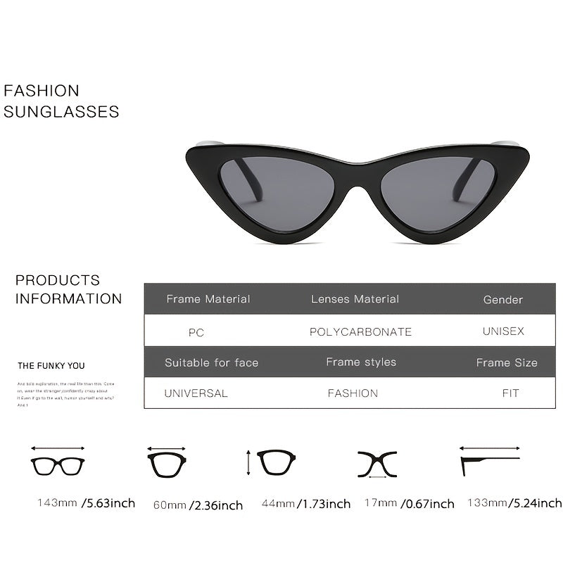 Cat Eye Sunglasses Women Metal Hinges Plastic Frame Sun Glasses UV400