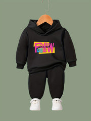 Girls Boys 2pcs Hooded Pullover Pants Set For Spring Fall