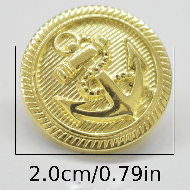 Naval Anchor Crest Metal Blazer Button Set for Suits Sport Coat Uniform Jacket