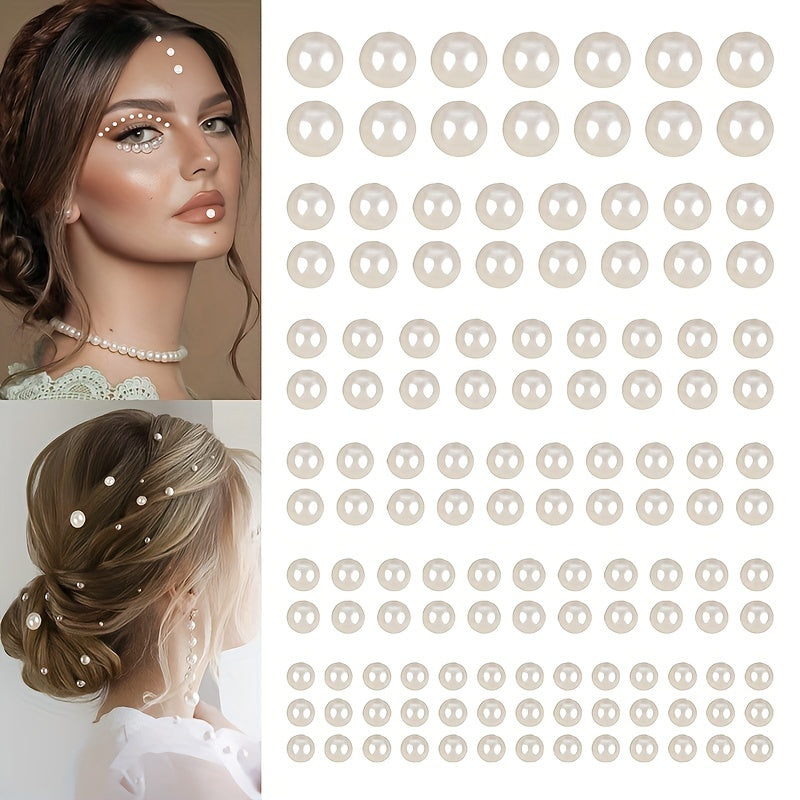 220pcs Mix Hair Pearls Stickers for DIY Crafts