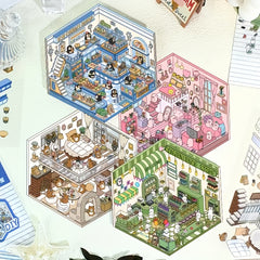 Reusable 3D House Stickers Animal Patterns Mixed Colors