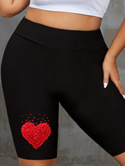  Women's Graphic Print High Rise Skinny Fitness Shorts