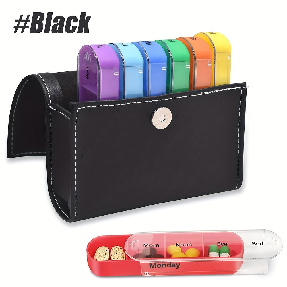 7-Day Pill Organizer Travel Case Reminder Durable Plastic