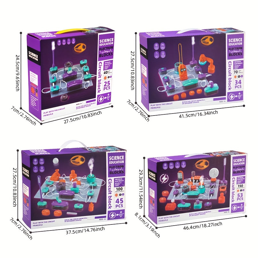 25pcs 45pcs Children's Circuit Experiment Game Kit