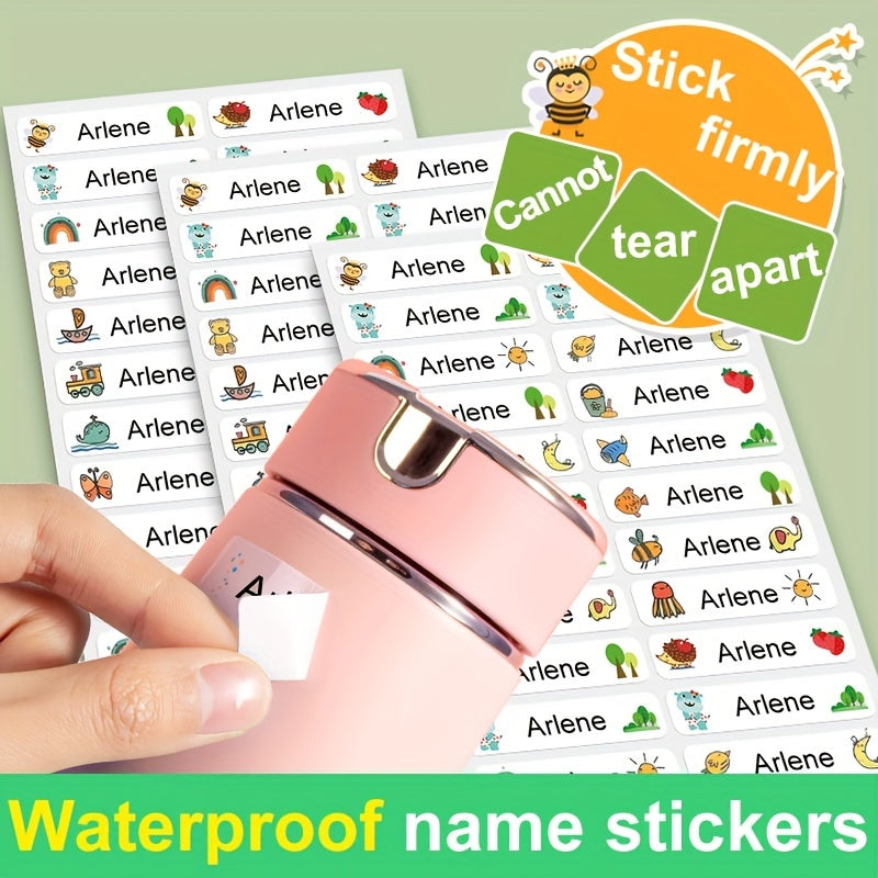 180pcs Custom Name Sticker Waterproof Label Transparent School Personalized