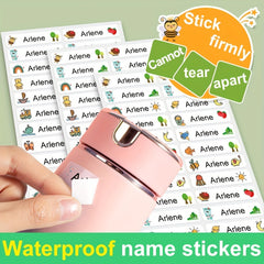 180pcs Custom Name Sticker Waterproof Label Transparent School Personalized