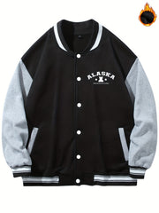 Men's Muppet Bear Print Jacket with Baseball Collar