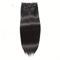 Long Straight Clip In Hair Extensions Synthetic Hair Pieces Natural Look