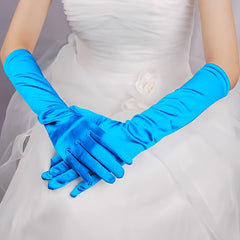 Baroque Style Wedding Gloves Long Mid Length Bridal Performance Gloves Red