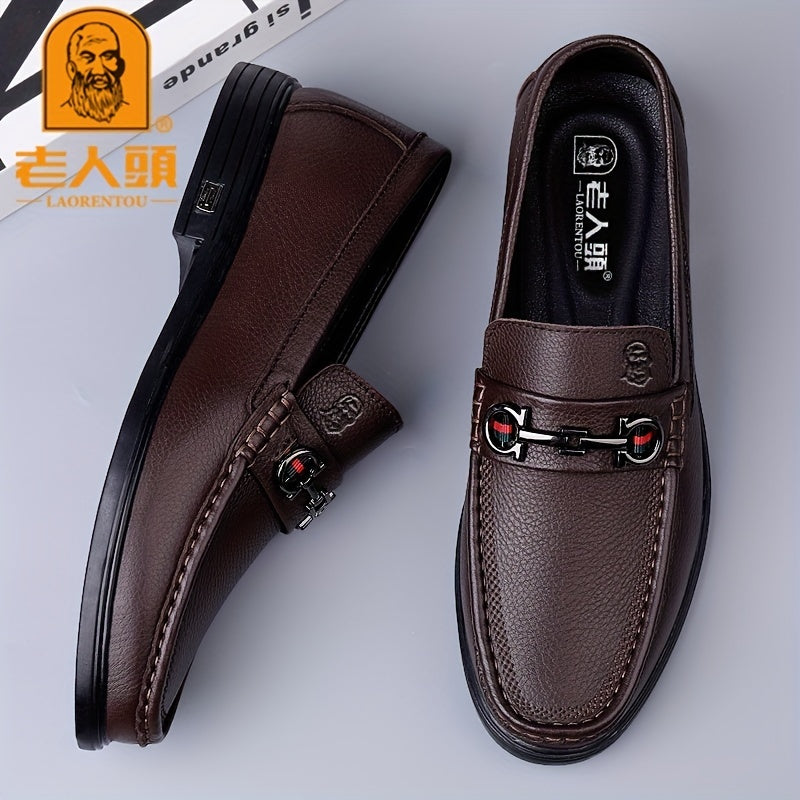 Men's Moc Toe Low Heel Loafers Non slip Slip On Shoes Spring Summer