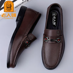 Men's Moc Toe Low Heel Loafers Non slip Slip On Shoes Spring Summer