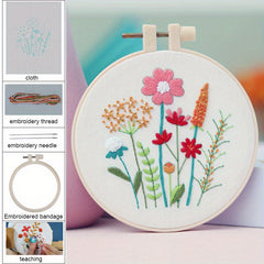 Plant Flower Embroidery DIY Material Package for Beginners