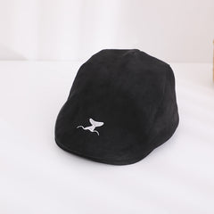 Kids Vintage Beret with Fish Tail Embroidery for Holiday Party