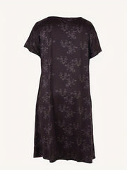  Floral Print Short Sleeve V Neck Dress