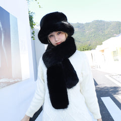 Solid Wool Warm Scarf Hat Set Women Valentines