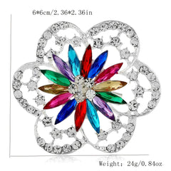 Fashionable Diamond Flower Large Brooch Clothing Accessory