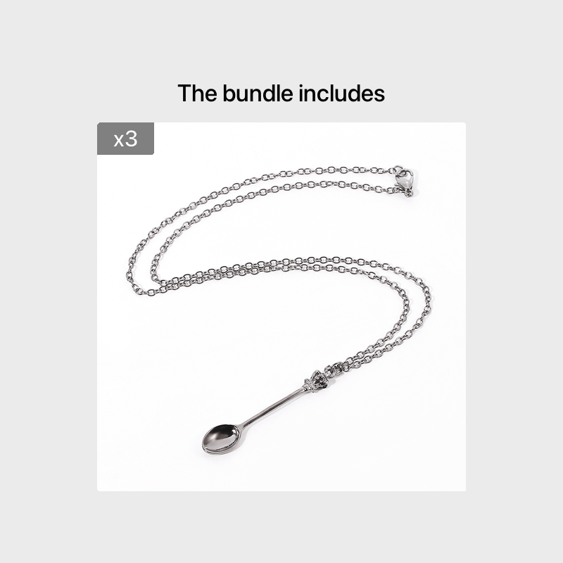 Minimalist Crown Mini Teaspoon Pendant Classic Necklace Vintage Crown Spoon