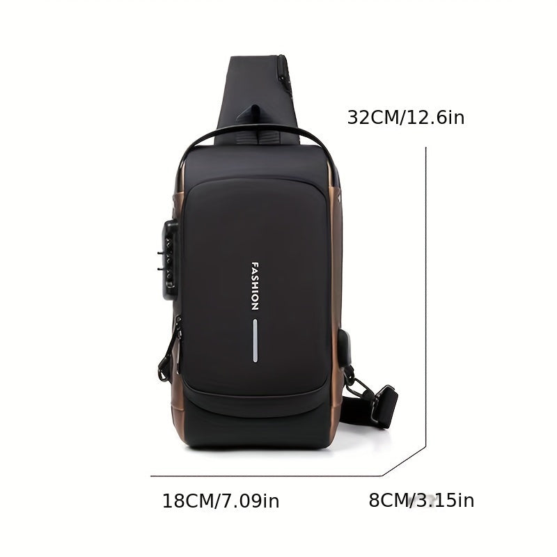 Men's Anti Theft Sling Bag with Password Lock