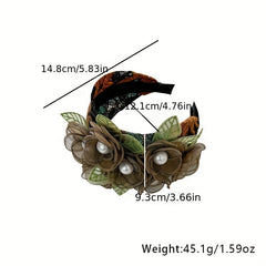 Mesh Flower Wide Brim Headband Hair Accessories for Women