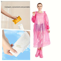 7pcs Portable Disposable Raincoats for Outdoor