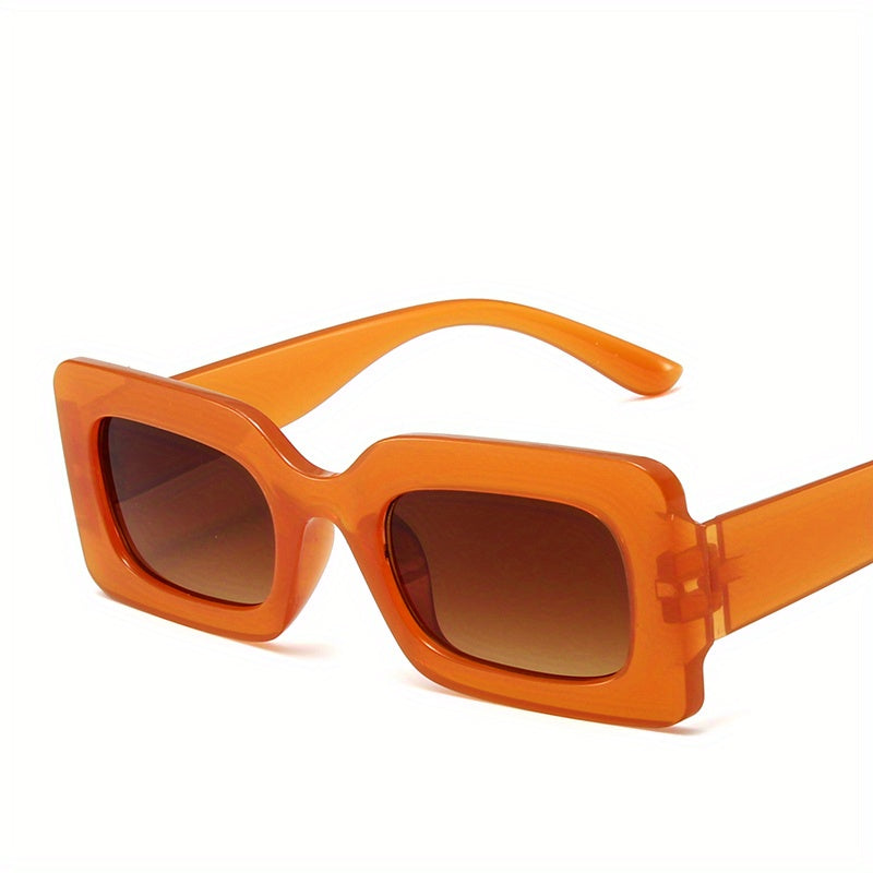 Y2K Rectangle Sunglasses For Women Men Hiphop Jelly Glasses UV400
