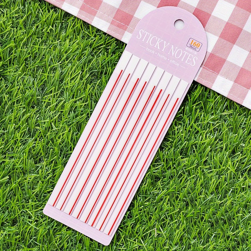 160pcs Long Fine Horizontal Line Sticky Notes Memo Pad Waterproof
