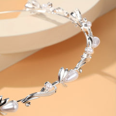 Leaf Faux Pearl Headband for Girls Birthday Party Dress Up