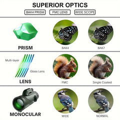 High Power Monocular Telescope for Hiking Bird Watching Travel