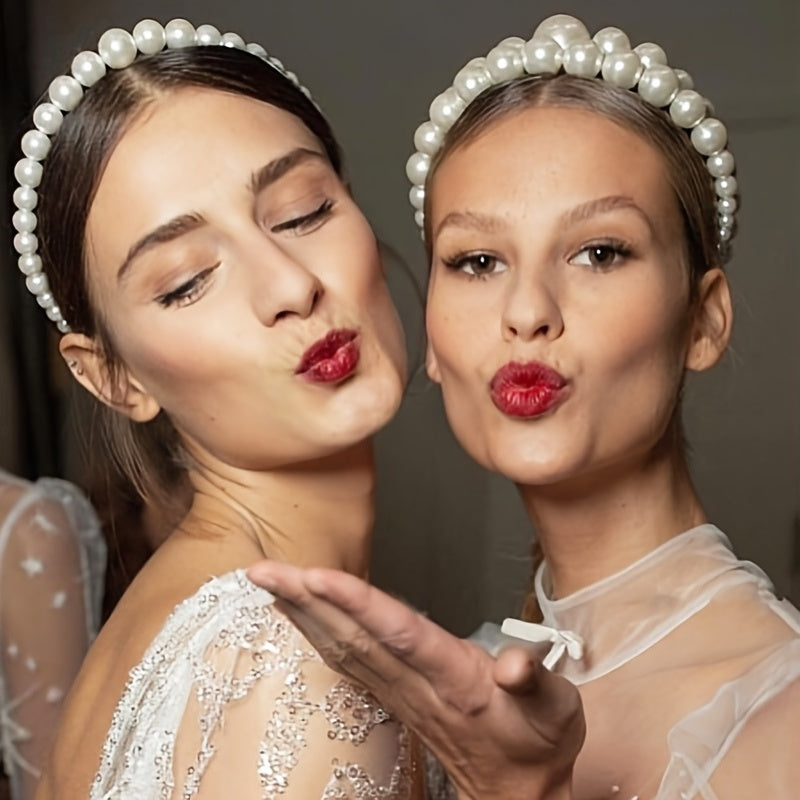 3pcs Faux Pearl Headband Hair Accessories for Wedding Party