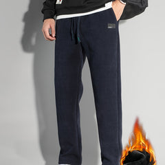 Men's Fleece Joggers Drawstring Pocket Windproof Sweatpants