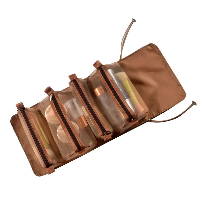 4PCS Women's Cosmetics Bag Mesh Separable Zipper Pouch