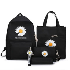 4Pcs/set School Backpacks Nylon Schoolbag For Teens Girls Boys