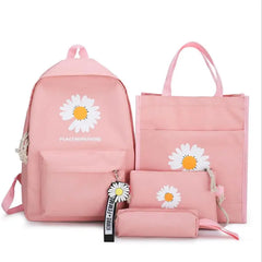 4Pcs/set School Backpacks Nylon Schoolbag For Teens Girls Boys