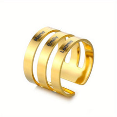 316L Stainless Steel 18k Plated Hallow Ring Customized Jewelry