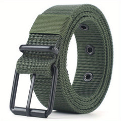 Porous Canvas Belt Men's Pin Buckle Leather Belt
