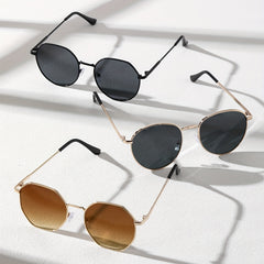 3 Pairs Round Frame Men's Casual Sunglasses