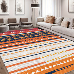 Boho Geometric Anti Fatigue Kitchen Rugs Soft Faux Sheepskin Mat